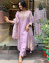 Traditional Function Wear Readymade Suit Collection Lavender Viscose Chanderi Pant Straight Side View